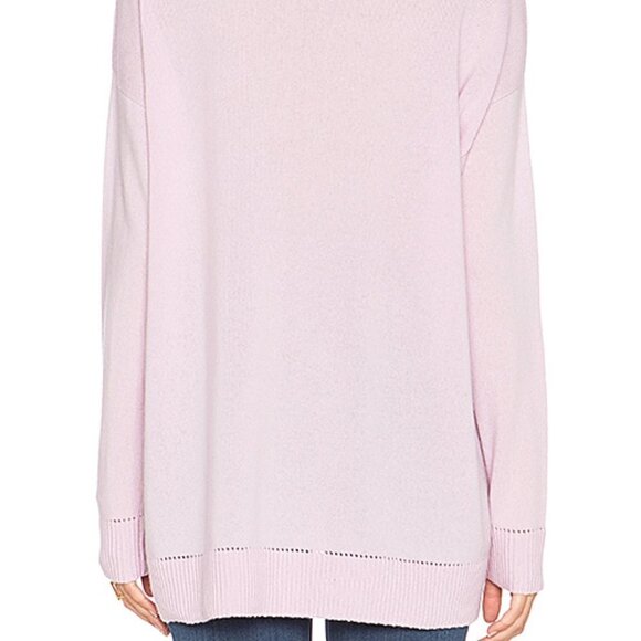 Vince XXS Pointelle Trim V Neck Cashmere Sweater - Picture 4 of 11